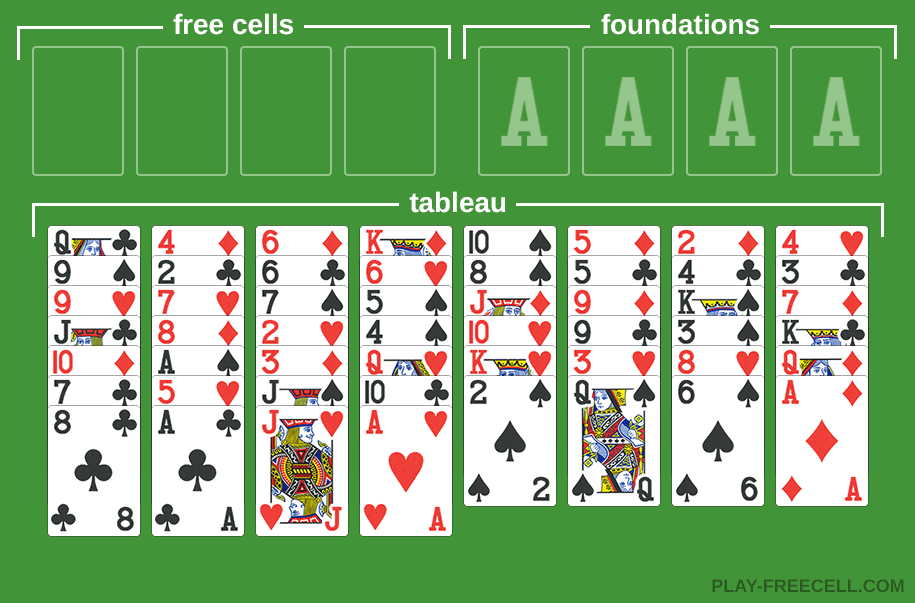 Freecell Solitaire: free card game, play online and in full-screen